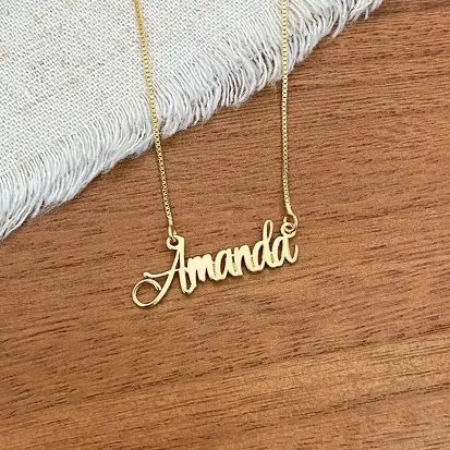 GARGANTILHA NOME PERSONALIZADO FONTE 7 DOURADO